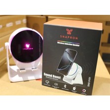Snapron SNS-9101 Beyaz (Induction Özellikli) Rgb Bluetooth Speaker (Phone Stand-Ambient Light) (Kdo)