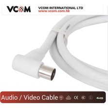 Vcom CV601R 5mt Analog Beyaz Tv Kablosu (Kdo)