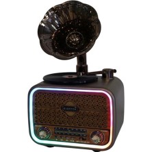 Everton RT-709 Gramafonlu Bluetooth Fm-Usb-Tf-Aux  Şarjlı Nostaljik Radyo (Kdo)
