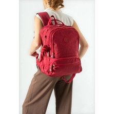 571 Collections Çanta Ultra Hafif Çok Cepli Orta Boy Sırt çantası Kırmızı Model: (571-3M)