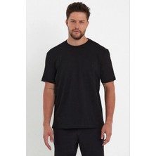 Velmora Fashion Erkek Düz T-Shirt Kısa Kol Bisiklet Yaka Regular Fit Rahat Kalıp Günlük Tişört - Siyah