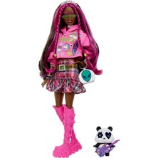 Barbie Ekstra, Siyah Siyah Saç ve Pembe Saçlı, Rockstar Panda, Güneş Gözlüğü, Pembe Çizme, Uzaylı Ça