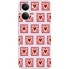 Le Balvo Poco X8 Pro Max Uyumlu Kalplerin Karesi Baskılı Silikon Kılıf