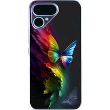 Le Balvo Tecno Pova Curve 2 Uyumlu Gökkuşağı Kelebeği Baskılı Silikon Kılıf
