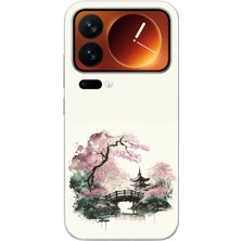 Le Balvo Xiaomi 17 Pro Max Uyumlu Japon Bahçesi Baskılı Silikon Kılıf