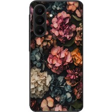 Le Balvo Samsung Galaxy A27 Uyumlu Koyu Çiçekler Baskılı Silikon Kılıf