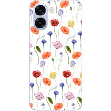 Le Balvo Oppo A6T - A6X Uyumlu Sade Tek Çiçekler Baskılı Silikon Kılıf