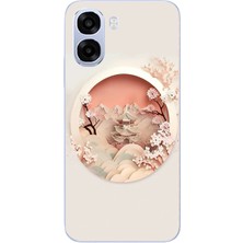 Le Balvo Oppo A6T - A6X Uyumlu Manzar Retro Yuvarlak Baskılı Silikon Kılıf