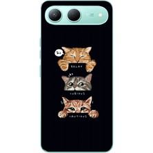 Le Balvo Tecno Spark 40 5g Uyumlu Kedi Halleri Baskılı Silikon Kılıf