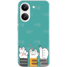Le Balvo Poco X8 Pro Uyumlu Kedi Patileri Baskılı Silikon Kılıf