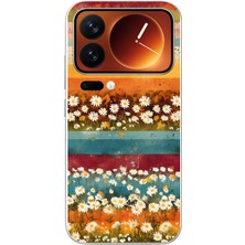 Le Balvo Xiaomi 17 Pro Max Uyumlu Çiçek Katmanları Baskılı Silikon Kılıf