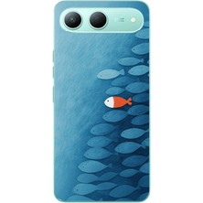 Le Balvo Tecno Spark 40 5g Uyumlu Balıklar Yüzüyor Baskılı Silikon Kılıf