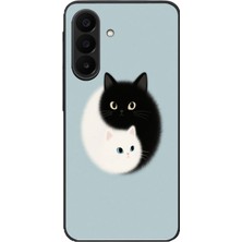 Le Balvo Samsung Galaxy A27 Uyumlu Yin Yang Kediler Baskılı Silikon Kılıf
