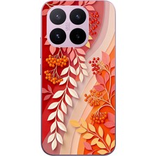 Le Balvo Xiaomi 17T Uyumlu Kırmızı Beyaz Iğdeler Baskılı Silikon Kılıf