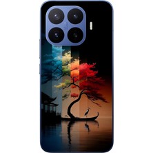 Le Balvo Xiaomi 17T Pro Uyumlu Dört Mevsim Ağaç Baskılı Silikon Kılıf
