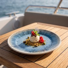 Happy Chef Blue Iris 6'lı Klasik Yuvarlak Tabak Seti, Ø 17,5 cm - H.1,5 cm , Thermoset Melamin