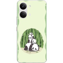 Le Balvo Poco X8 Pro Max Uyumlu Panda Ailesi Baskılı Silikon Kılıf