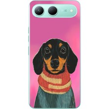 Le Balvo Tecno Spark 40 5g Uyumlu Sevimli Siyah Köpek Baskılı Silikon Kılıf