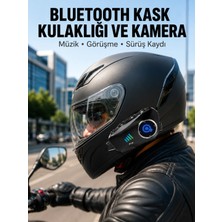 No 35 Concept Q28 Kameralı Motosiklet Kask Kulaklık Bluetooth 5.3 Su Geçirmez 1080P Hd Yeni Nesil
