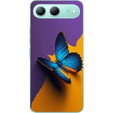 Le Balvo Tecno Spark 40 5g Uyumlu Mavi Kelebek Baskılı Silikon Kılıf