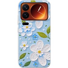 Le Balvo Xiaomi 17 Pro Max Uyumlu Mavi Papatyalar Baskılı Silikon Kılıf