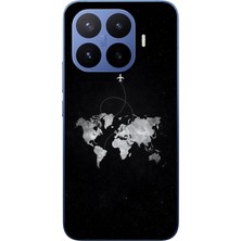 Le Balvo Xiaomi 17T Pro Uyumlu Dünya Haritası Uçuş Baskılı Silikon Kılıf