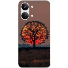 Le Balvo Poco X8 Pro Max Uyumlu Güneşe Denk Gelen Ağaç Baskılı Silikon Kılıf