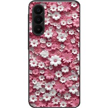 Le Balvo Samsung Galaxy A27 Uyumlu Beyaz Pembe Papatyalar Baskılı Silikon Kılıf