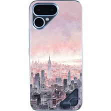Le Balvo Tecno Pova Curve 2 Uyumlu Gökdelenler Baskılı Silikon Kılıf