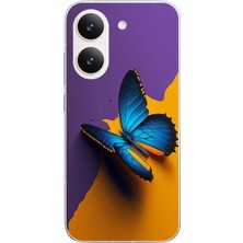 Le Balvo Poco X8 Pro Uyumlu Mavi Kelebek Baskılı Silikon Kılıf