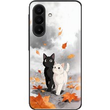 Le Balvo Samsung Galaxy A27 Uyumlu Sonbahar Kedileri Baskılı Silikon Kılıf