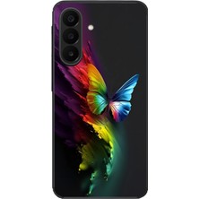 Le Balvo Samsung Galaxy A27 Uyumlu Gökkuşağı Kelebeği Baskılı Silikon Kılıf