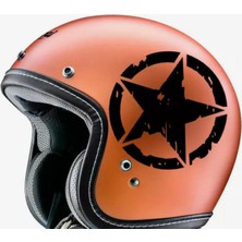 Motiker Kask Renkli Askeri Yıldız Sticker Etiket Modeli