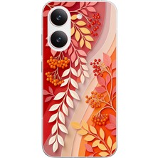 Le Balvo Poco X8 Pro Uyumlu Kırmızı Beyaz Iğdeler Baskılı Silikon Kılıf