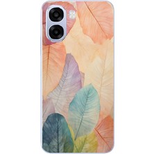Le Balvo Oppo A6T - A6X Uyumlu Hafif Yapraklar Baskılı Silikon Kılıf
