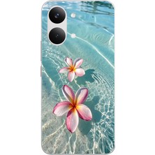 Le Balvo Poco X8 Pro Max Uyumlu Denizde Çiçekler Baskılı Silikon Kılıf