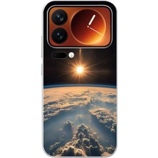 Le Balvo Xiaomi 17 Pro Max Uyumlu Uzay Günbatımı Baskılı Silikon Kılıf