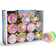 Mudanis Sanrio Karakterli Magic Spring Stres Yayı - Standlı Gökkuşağı Renkli Oyuncak Seti 12'li ALK3988