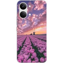 Le Balvo Poco X8 Pro Max Uyumlu Lale Bahçesi Baskılı Silikon Kılıf