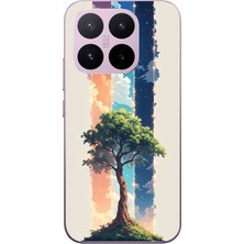 Le Balvo Xiaomi 17T Uyumlu Yalnız Ağaç Dört Mevsim Baskılı Silikon Kılıf