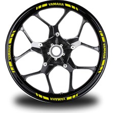 Yamaha Yazılı Kısa Dış Şerit 16'lı Tek Renk Jant Sticker Modeli