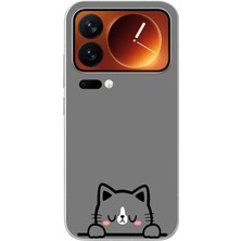 Le Balvo Xiaomi 17 Pro Max Uyumlu Uyuyan Kedi Baskılı Silikon Kılıf