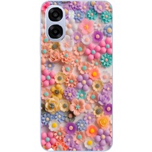 Le Balvo Oppo A6T - A6X Uyumlu Çiçek Bükleleri Baskılı Silikon Kılıf