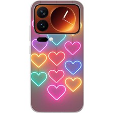 Le Balvo Xiaomi 17 Pro Max Uyumlu Neon Kalpler Baskılı Silikon Kılıf