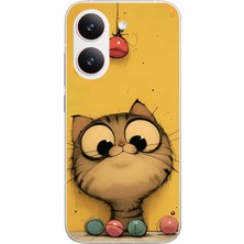 Le Balvo Poco X8 Pro Uyumlu Kedi Çizgisi Baskılı Silikon Kılıf