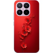 Le Balvo Xiaomi 17T Uyumlu Kırmızı Kardelenler Baskılı Silikon Kılıf