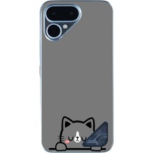 Le Balvo Tecno Pova Curve 2 Uyumlu Uyuyan Kedi Baskılı Silikon Kılıf