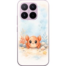 Le Balvo Xiaomi 17T Uyumlu Sevimli Yengeç Baskılı Silikon Kılıf