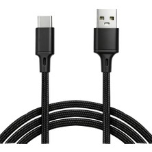 Vcom CU252 Type-C To USB 3m 15W (5V-3A) Örgülü Şarj Kablosu (Kdo)