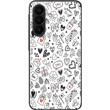 Le Balvo Samsung Galaxy A27 Uyumlu Retro Kalp Karışık Baskılı Silikon Kılıf